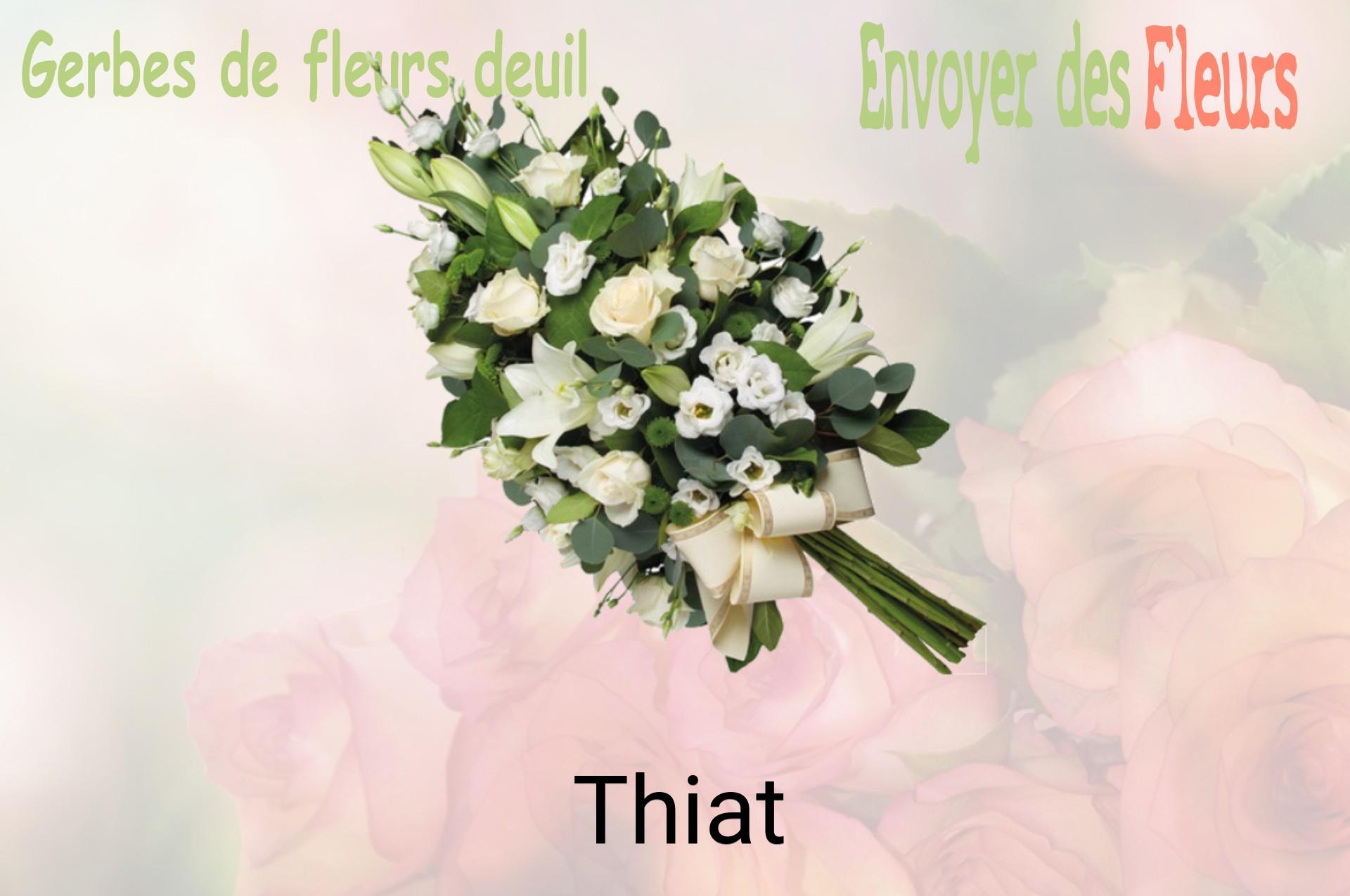 Gerbe de fleurs de deuil livrée à Thiat